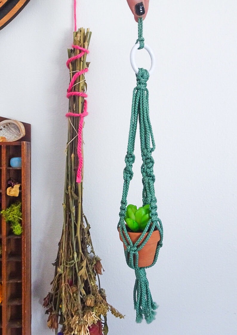 tiny macrame plant hanger Mini Macrame Rear View Plant Hanger – One Stop Soul Shop