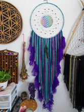 Load image into Gallery viewer, XL 18”~ Flower of Life Peacock Dream Catcher