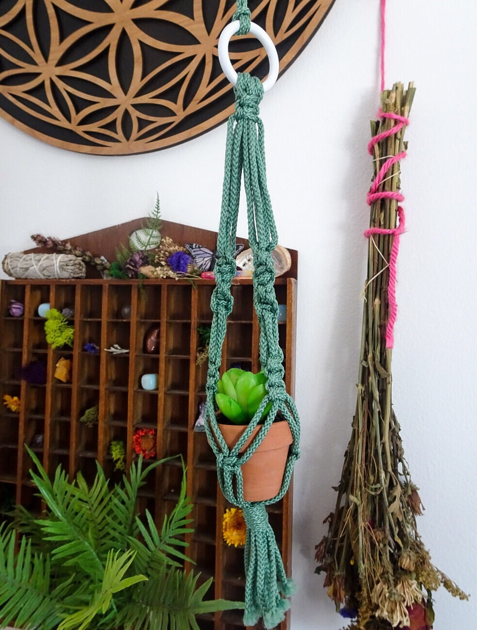 tiny macrame plant hanger Mini Macrame Rear View Plant Hanger – One Stop Soul Shop